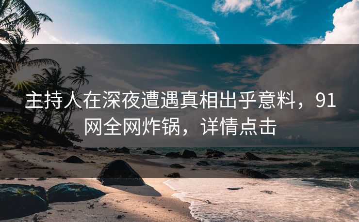 主持人在深夜遭遇真相出乎意料，91网全网炸锅，详情点击