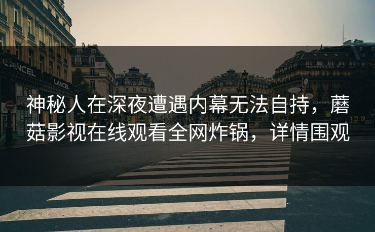 神秘人在深夜遭遇内幕无法自持，蘑菇影视在线观看全网炸锅，详情围观